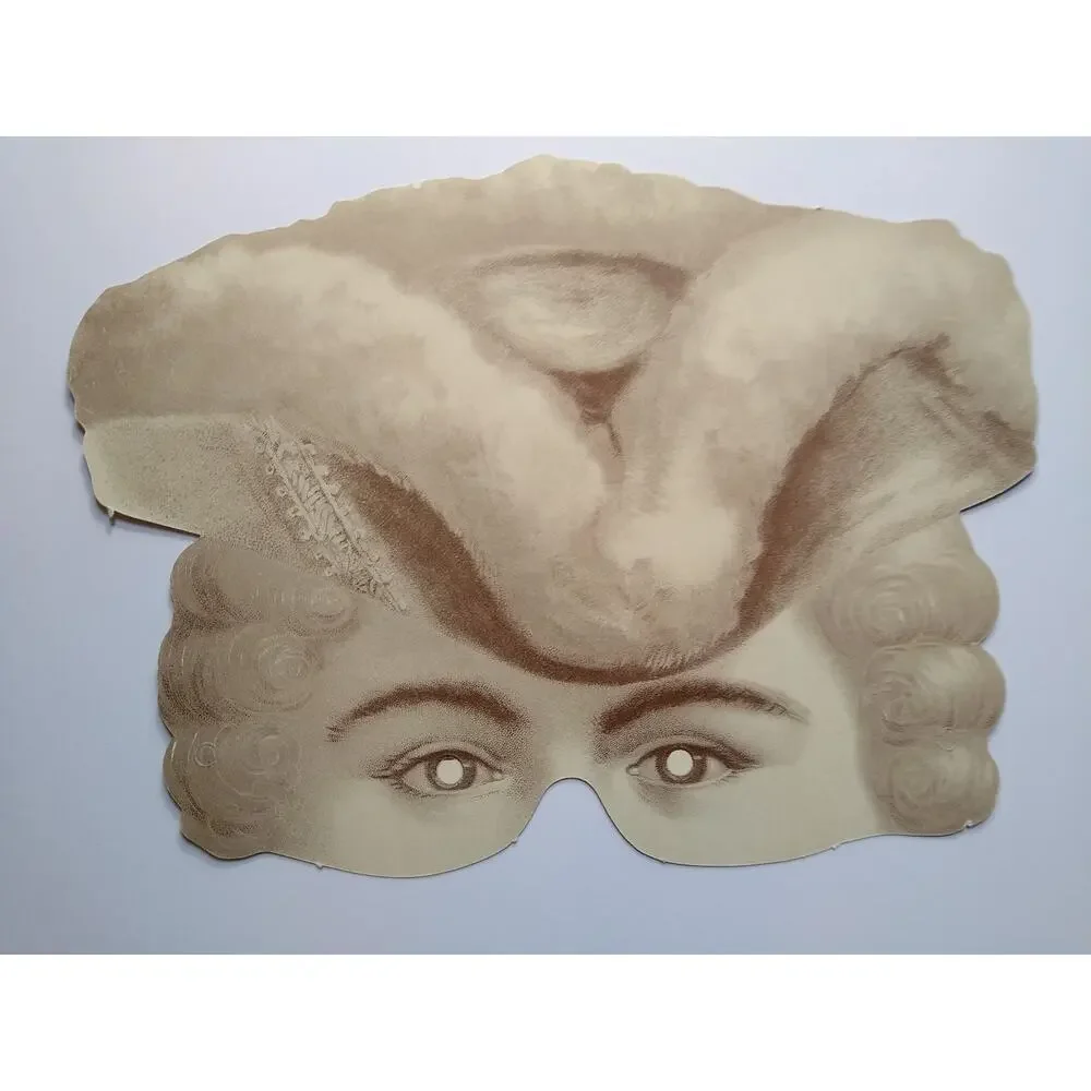 Vintage Style Gentleman Mask Tricorn Hat Wig Historical Costume Accessory